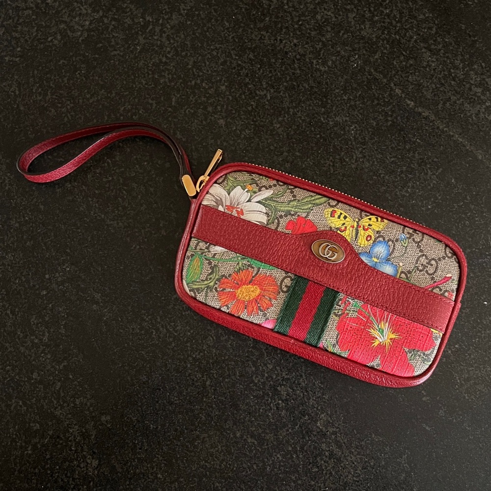 GG Authentic Gucci Ophidia Flora Wristlet Perfect condition